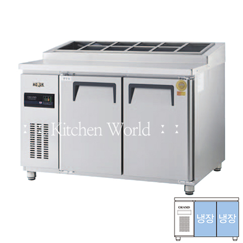 그랜드우성 고급형 토핑테이블냉장고(1200/4자/냉장/직냉식) GWM-120RTT