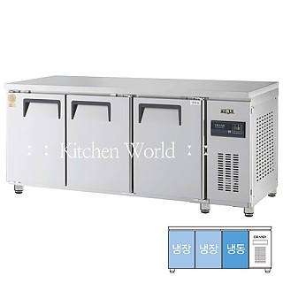 그랜드우성 고급형 보냉테이블냉장고(1800/6자/냉동장/간냉식) GWFM-180RFT(3D)