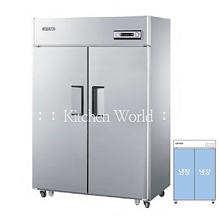 그랜드우성 보급형 45박스업소용냉장고(올냉장/2도어/직냉식) GWS-1244DR(2D)