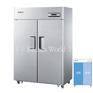 그랜드우성 보급형 45박스업소용냉장고(1/2냉동/수직/2도어/직냉식) GWS-1242HRF(2D)